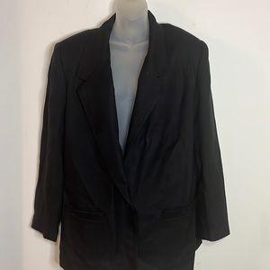 Vintage Alfred Dunner Black Lined Blazer Jacket Classic Business Professional